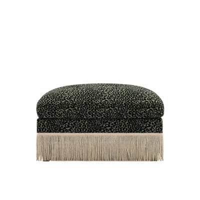 Ottoman Leopard Chenille -Green Black