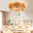 20 Inch Bohemian Rattan Cage Ceiling Fan With Light, 6-speed Remote Control, Quiet Pure Copper Motor, 4 E26 Sockets (bulbs Not Included) & Easy Flush Mount Installation