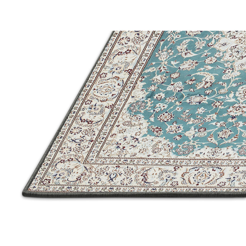 Tapis oriental bleu / gris Cuadrado, Rectangle 6 pi x 9 pi