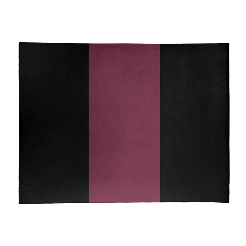 Tapis noir/à vin rayé, Rectangle 4 pi x 6 pi
