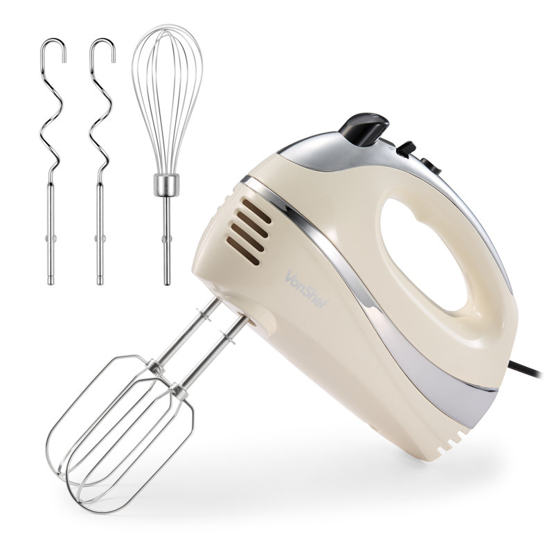 VonShef 5 Speed Hand Mixer, Cream