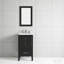 Ensemble de meuble-lavabo compact de 20 pouces avec miroir préinstallé et lavabo en céramique, ensemble de meuble-lavabo à vagues noires avec charnières à fermeture en douceur