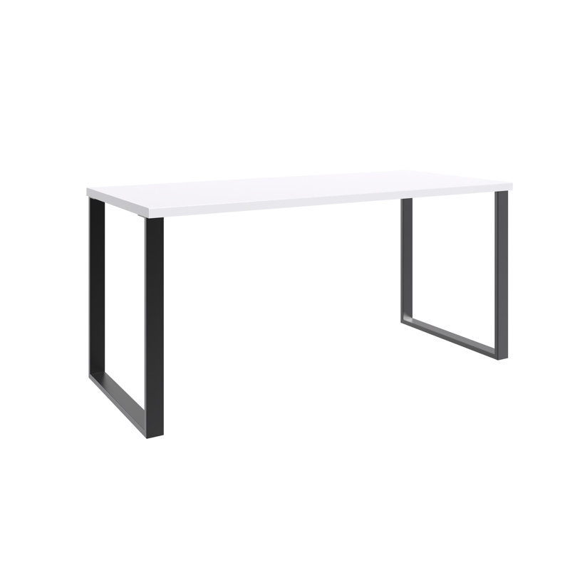 Nadica Metal Base Writing Desk, White, 75cm H x 160cm W x 70cm D
