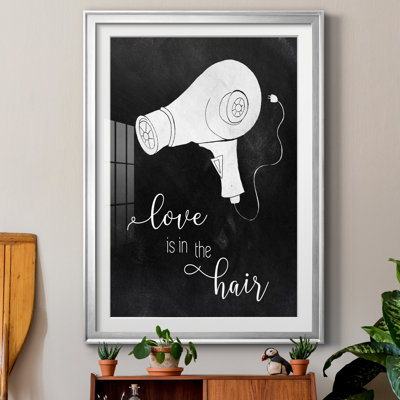 «Love the cheveux» - Reproduction d'art textuel sur papier encadré