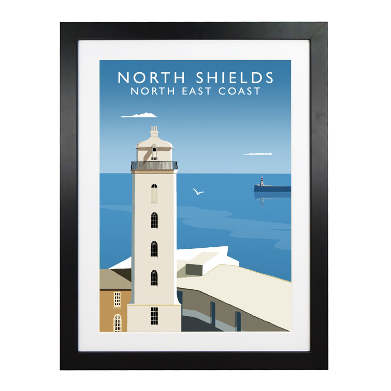 North Shields by Richard O'Neil - Print, Black Wood Frame, 43.5 cm H x 33.5 cm W x 2.2 cm D