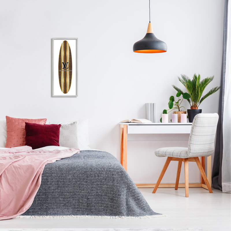 Planche de surf Glam Stripes, L 10 po x H 10 po, Estampe numérique Farmhouse