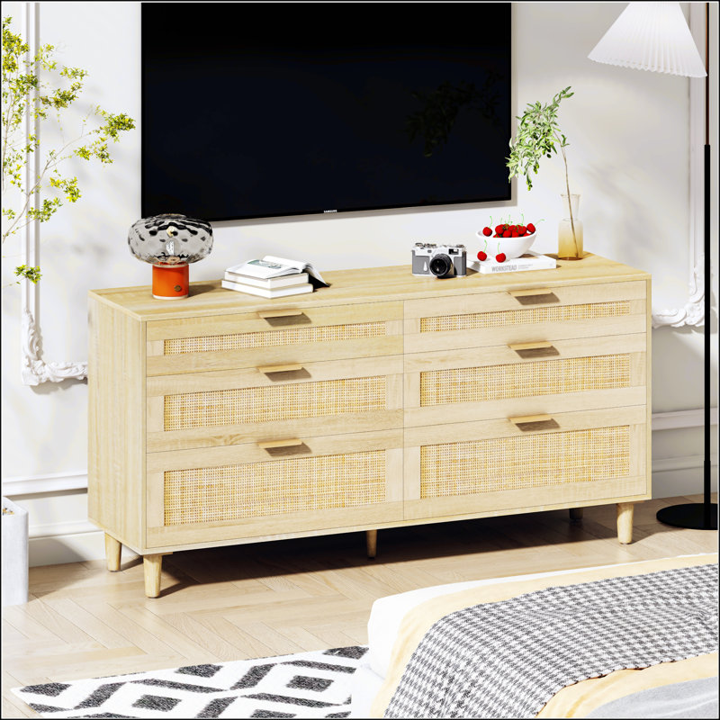 Commode 59 "en rotin avec tiroirs
