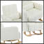 Chaise berçante en velours avec coussin en velours blanc