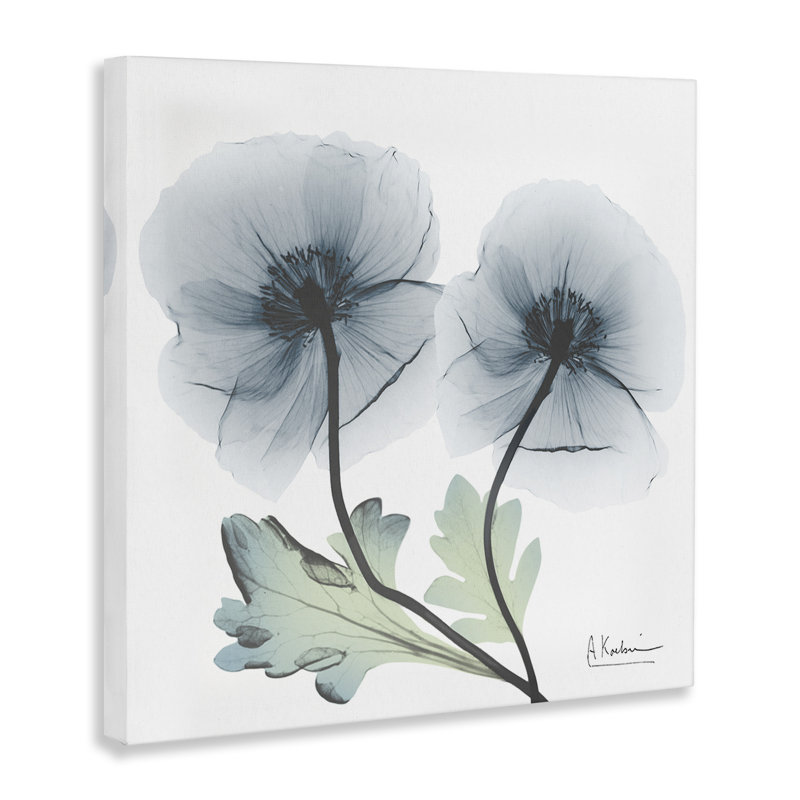 Toile Sapphire Florals Duo, design par Albert Koetsier, H 17 po x l 17 po