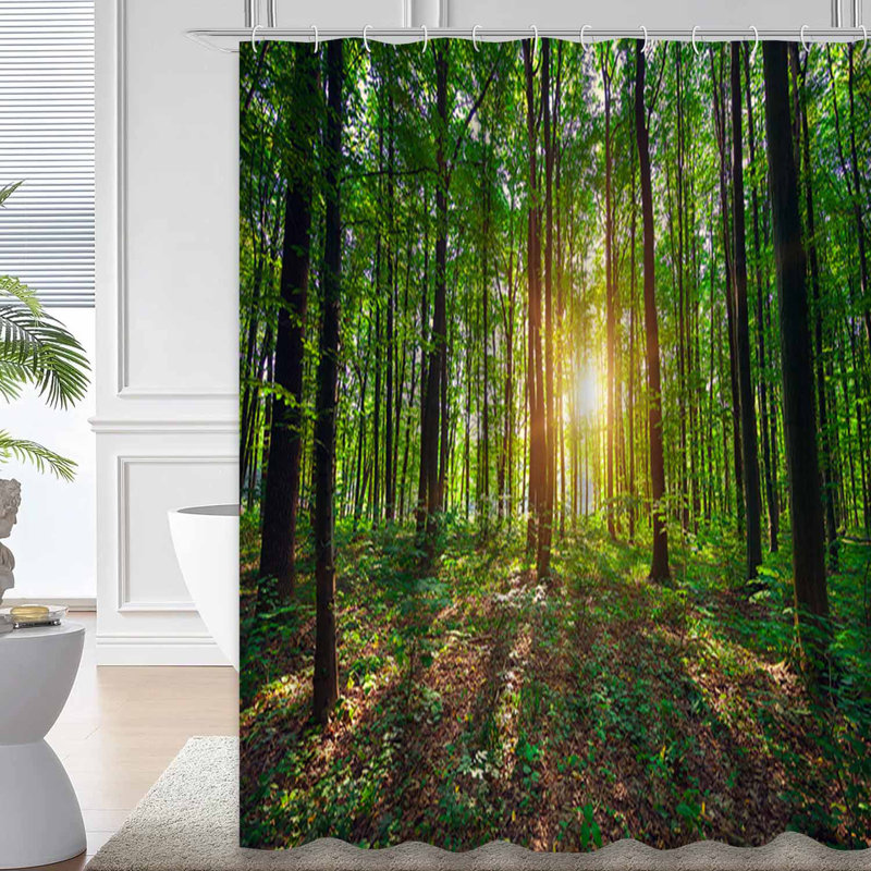 Rideau de douche avec 12 crochets Beautiful Forest Woods, L 72 po x l 84 po
