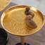 2P, table d'appoint réglable, petite table à thé Martini, doré, table de bout décorative en marbre naturel pour présentation et rangement