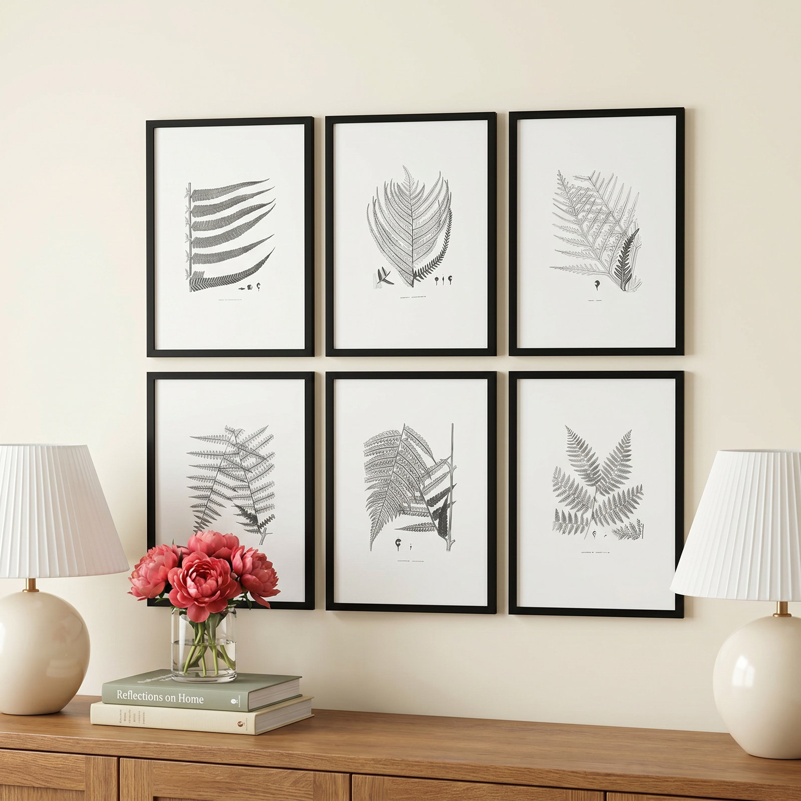 Welles "Gray-Tone Fern" Wall Art Set
