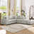 86.6" L-Shaped Sleeper Sofa Bed, Upholstered Sectional with Ottoman and Pillows-1832111577