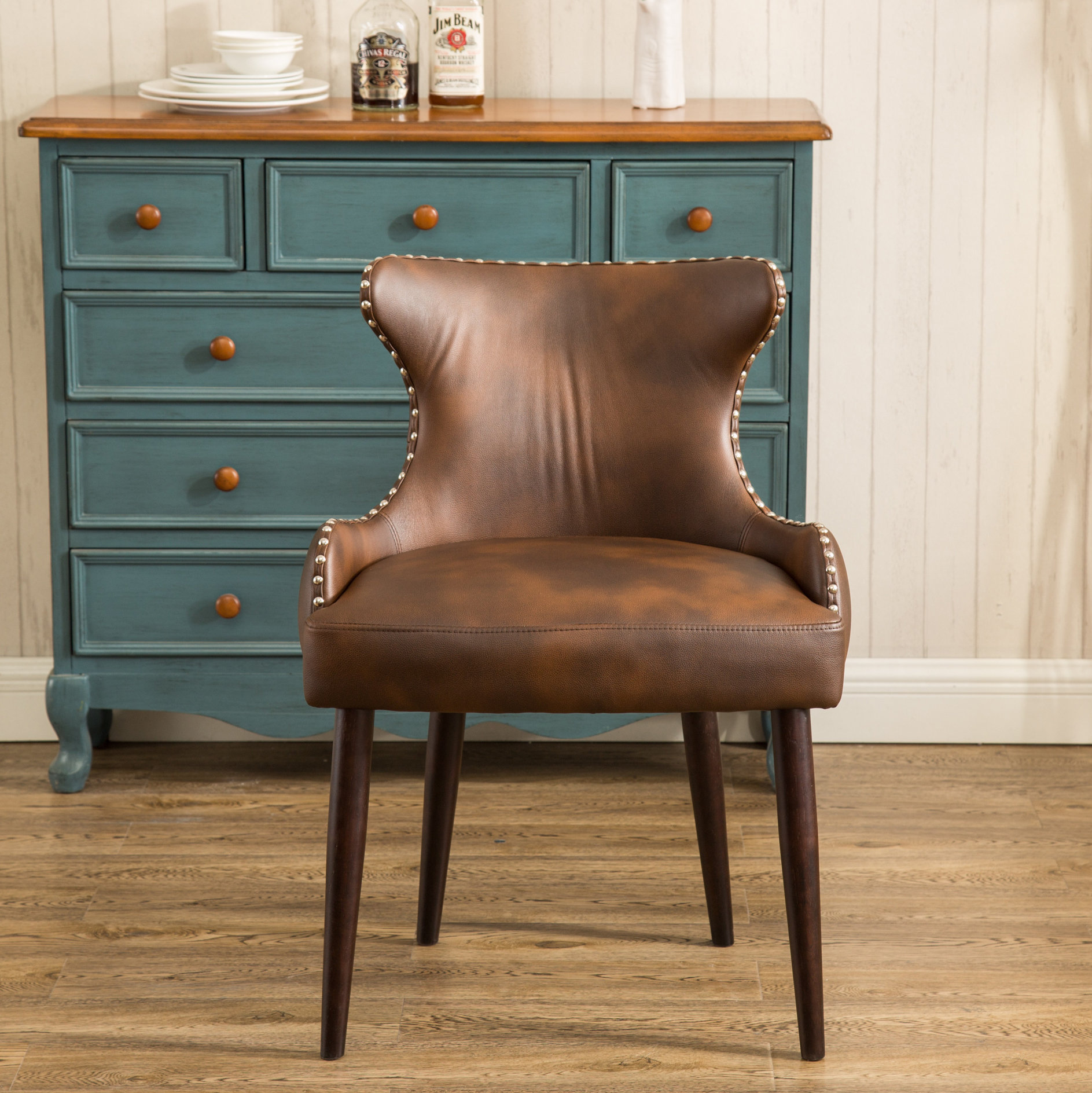 Winston Porter Rodnesha Tufted Button Back barrel chair with Nailhead ...