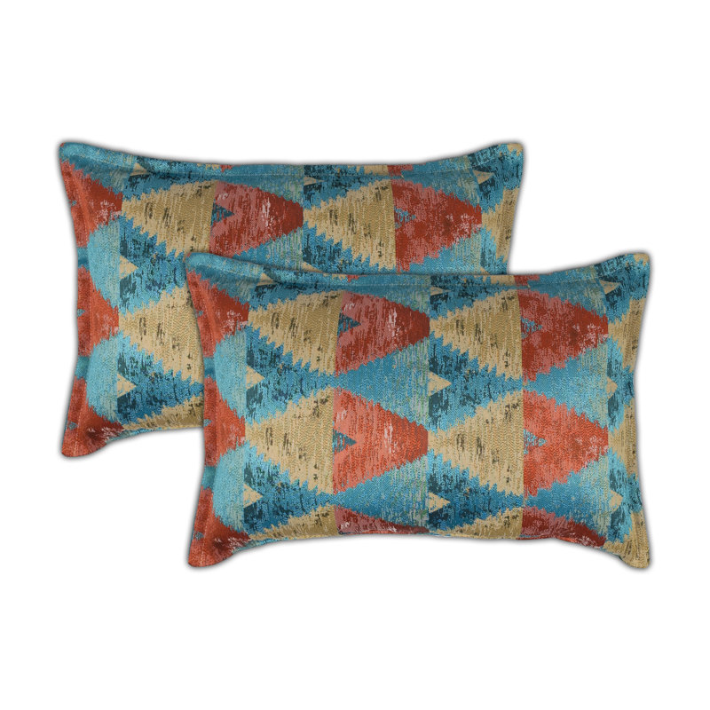 Madras Geometric Throw Pillow