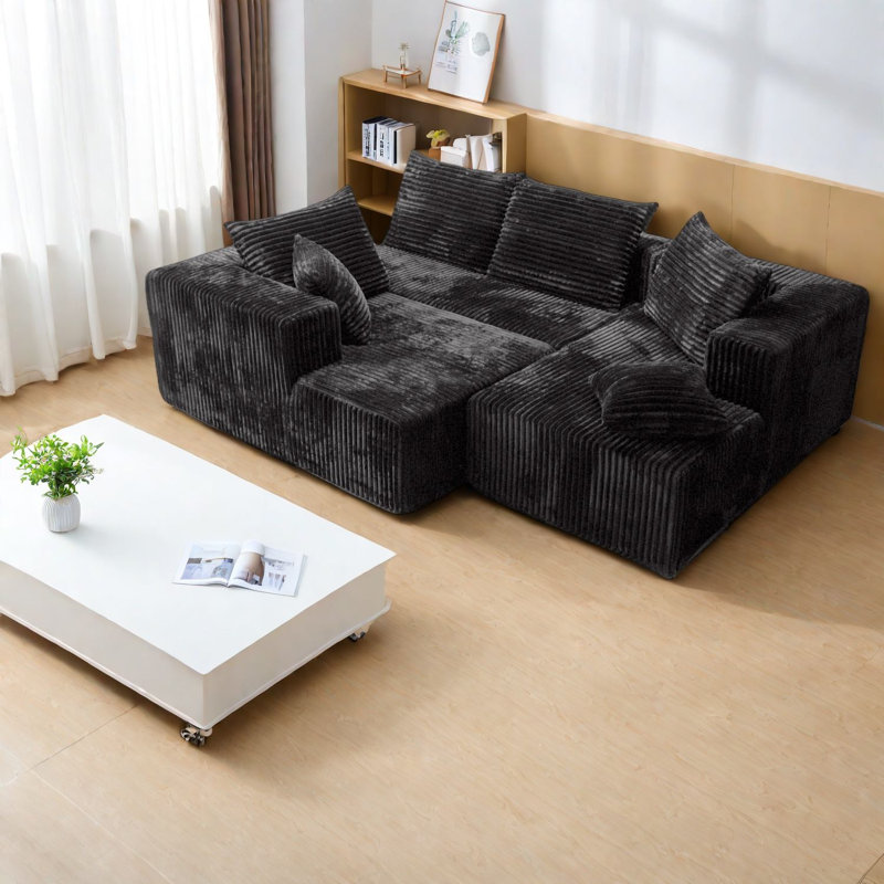 Compression Sofas Corduroy U Shaped Modern Modular Sofa For Home