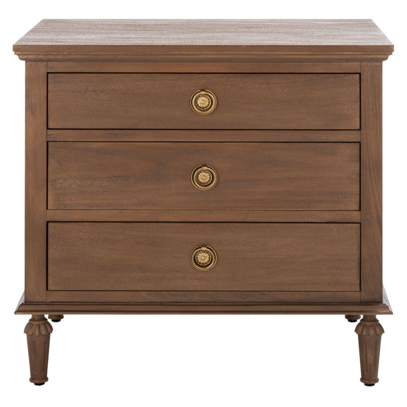 Hubbard 3 - Drawer Nightstand, Brown