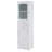 63" Tall Bathroom Storage Cabinet With Glass Doors, Free-Standing, Two Drawers, And Adjustable Shelves, MDF Board, Painted White - Perfect For Displaying Your Favorite Items-725327412