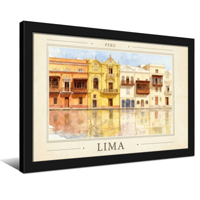 Scenic &Cityscapes Lima Peru Colonial Architecture Water Reflections Art Print