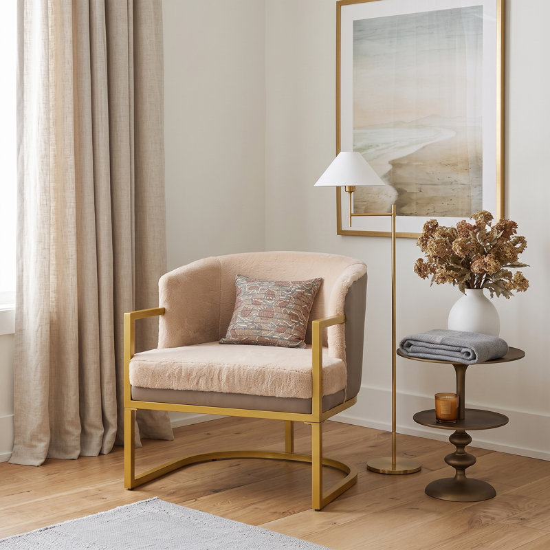 Chaise d'appoint rembourrée Ophelis, Brun