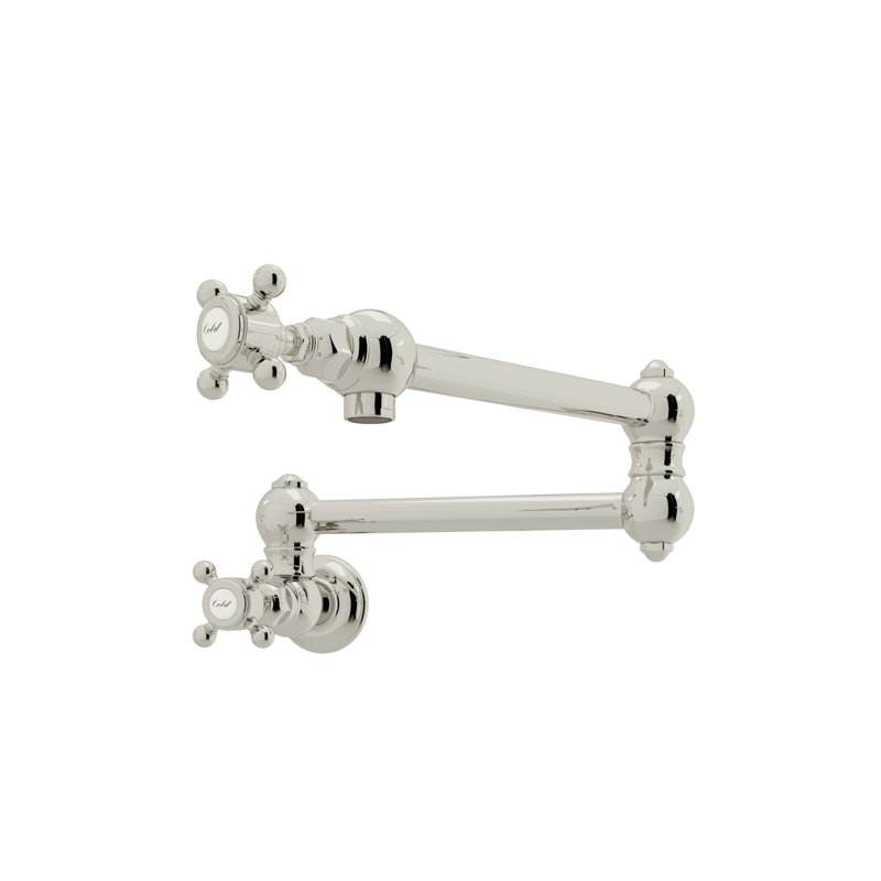 Country Pot Filler, Polished Nickel, Cross Handles