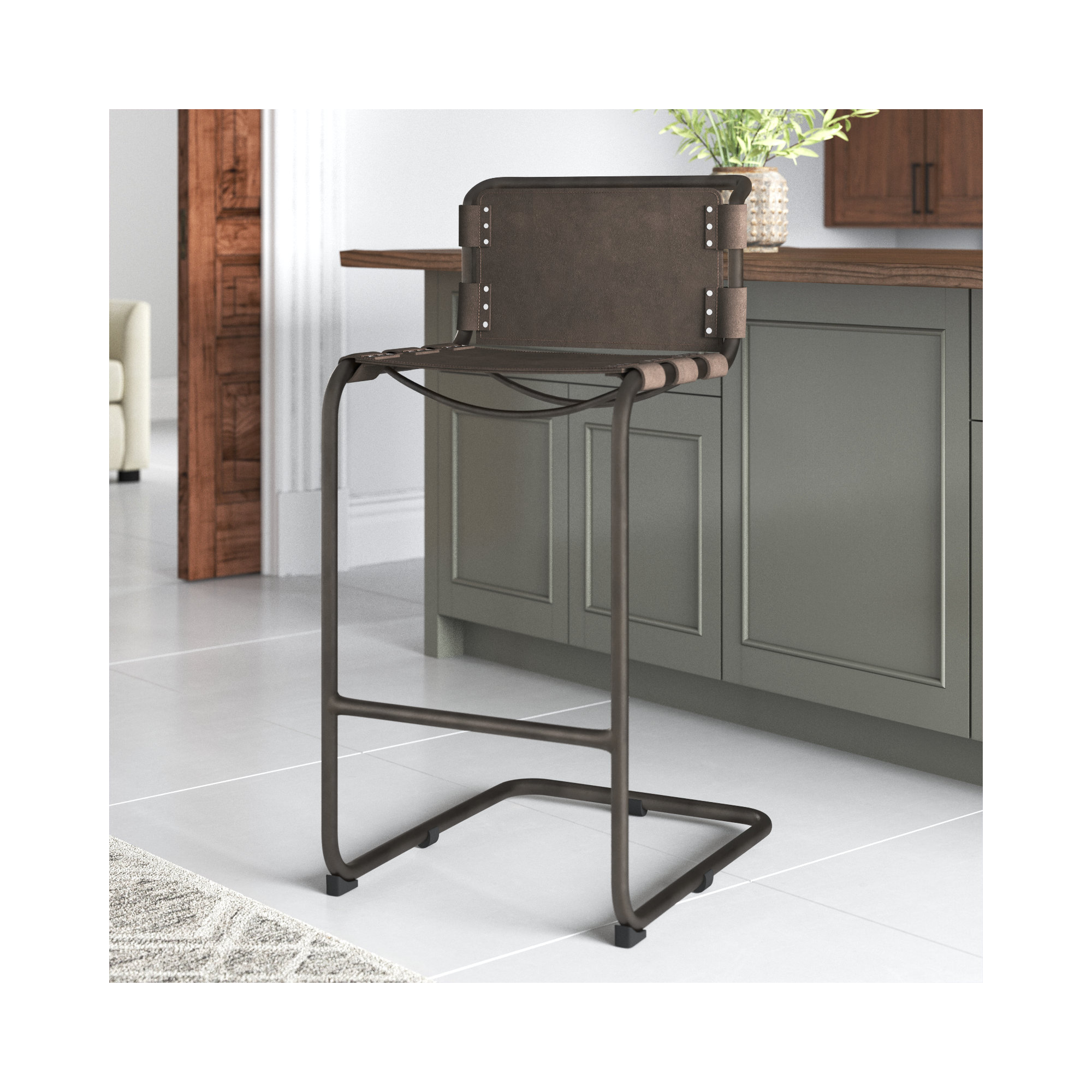 Otelia Counter & Bar Stool, Dark Brown, Bar Stool (30.25” Seat Height)