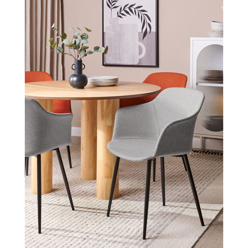 Rein 45cm H Upholstered Metal Spindle Side Chair, Grey