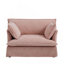 Fauteuil d'appoint surdimensionné en chenille confortable avec deux ports de chargement et coussins décoratifs-133994329