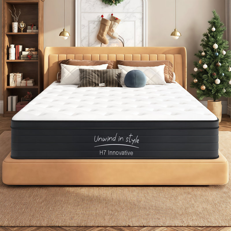 Hybrid Cooling Mattress with Pocketed Coils & Memory Foam - Medium Firm Support, CertiPUR-US Certified, Motion Isolation, 12
