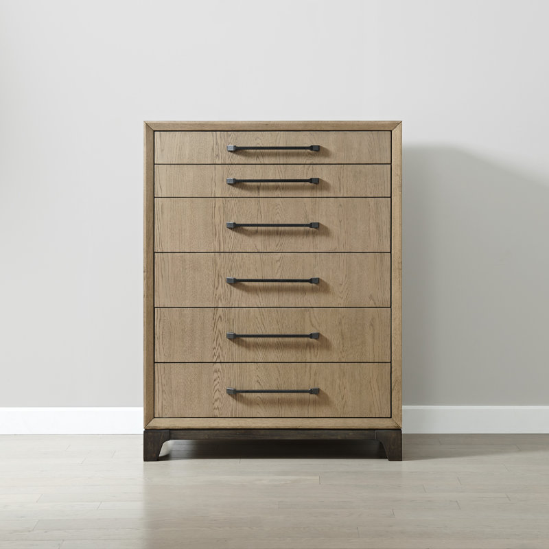 Commode 6 tiroirs en chêne avec feutre et doublée de cèdre Rikiah