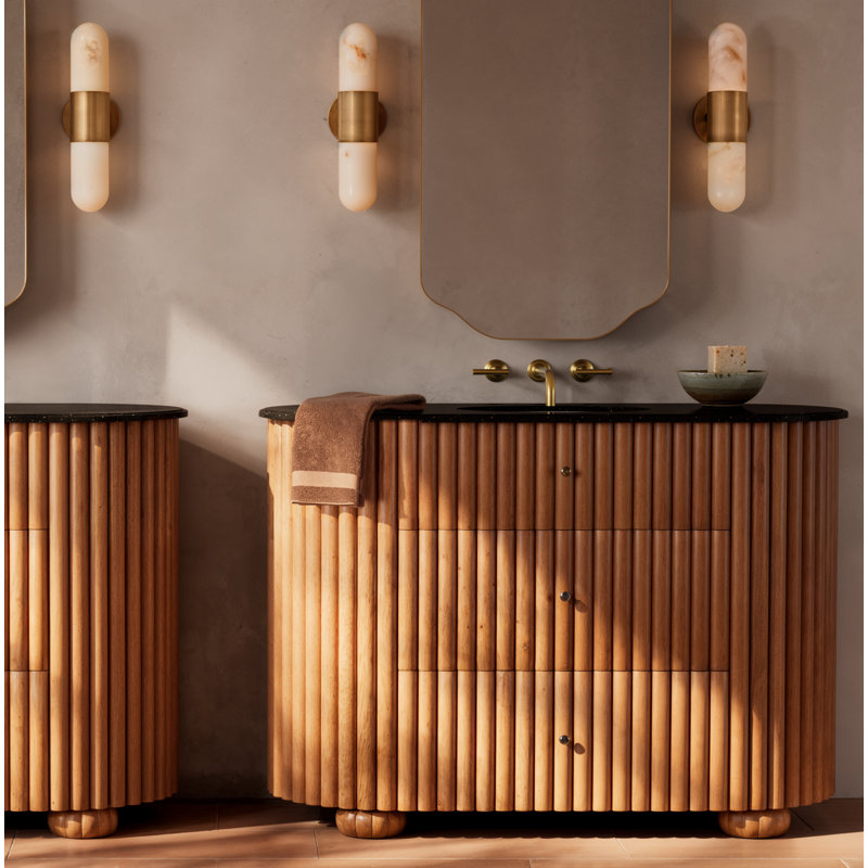 2 - Light Dimmable LED Bath Bar, Heritage Brass