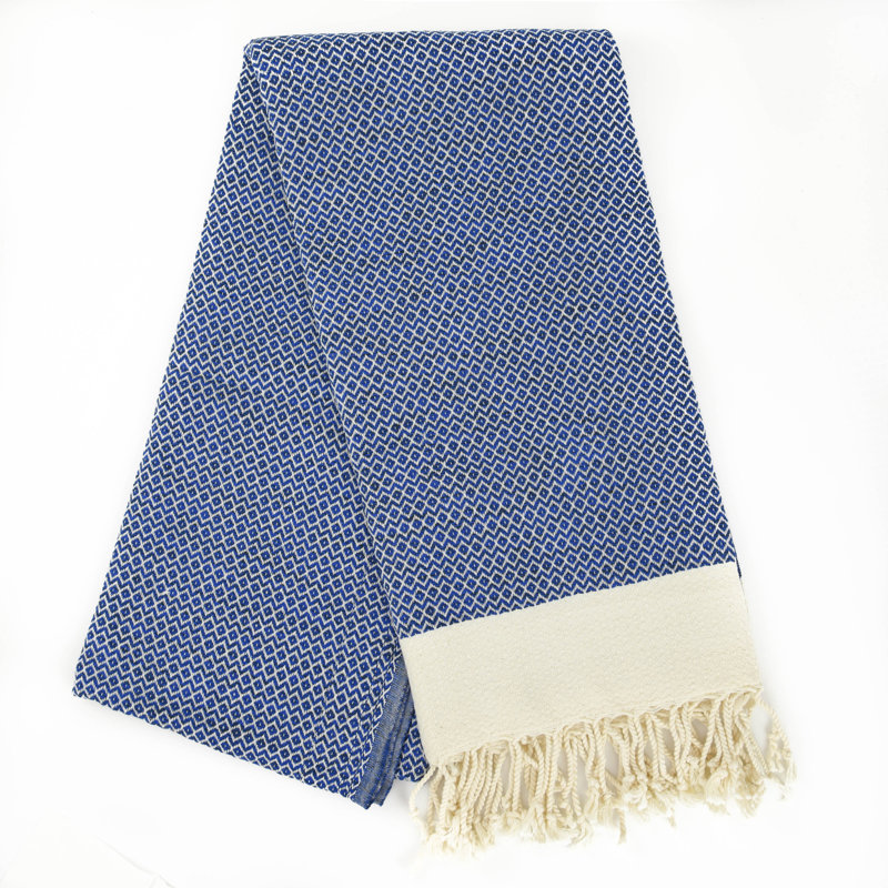 Débarbouillette en coton Séverina, Bleu royal