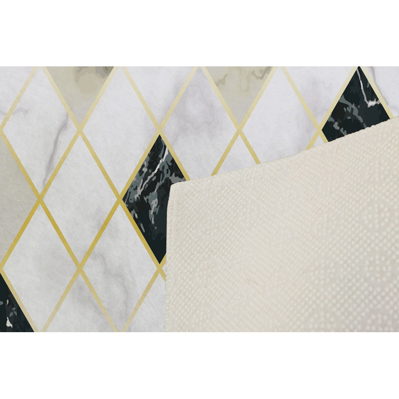 Soft Hall Carpet 2.6 x 4.9 Feet | 100% Polyester, 0.04 in Pile Height | Antibacterial, Non-Slip Underside | Woven with 3D Digital Printing | Machine Washable | Durable & Stylish for Entryways & Living Rooms
