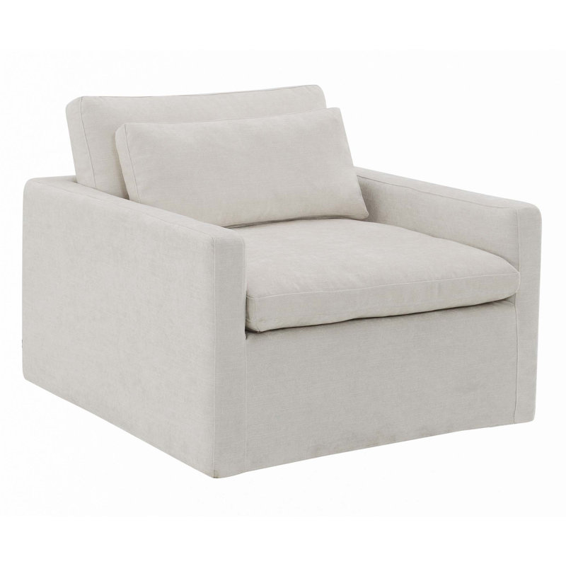 Chaise pivotante avec coussin, Ivoire ivoire