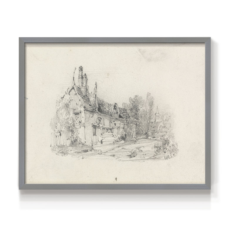 Croquis rétro, travail d'artiste, H 11 po x l 14 po, Gris