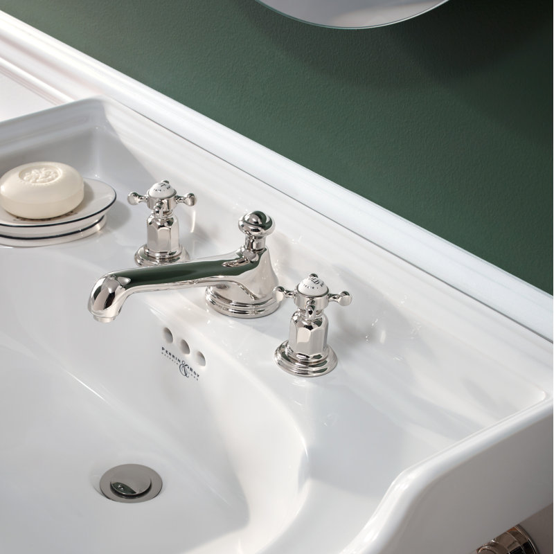 Edwardian Classic 3-Hole Polished Nickel Widespread Bathroom Faucet