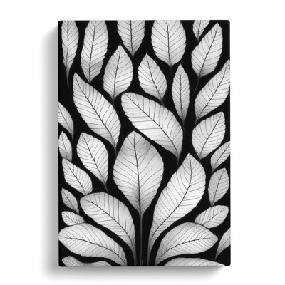 Monochrome Leaves No.2 - Wrapped Canvas Print