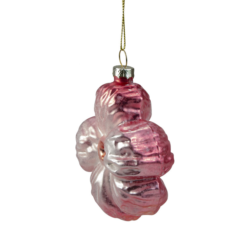 Ornement de Noël en verre 3,5 po, Rose clair