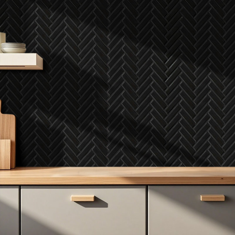 30.5 x 30.5 cm PET/PU Tile , Black