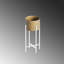 Pot décoratif Becontree Elegant, blanc et or, 9,1 po x 18,9 po | Fabrication 100% métal, diamètre du pot: 7,9 po, hauteur du pot: 5,9 po | Léger (2,1 lb), aucune installation requise, parfait pour la décoration intérieure et la présentation de plantes-114228049
