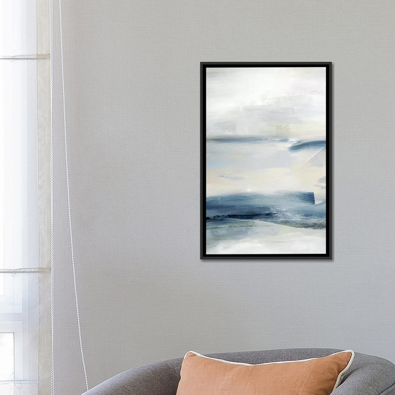 " Drifting Tides I ", 26" H x 18" W x 1.5" D, Black Framed Canvas, No Mat