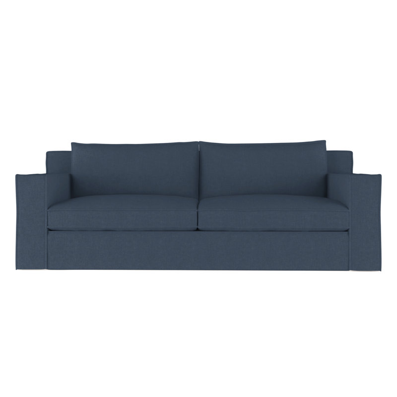 Canapé Mulberry, H 33 po x l 96 po x p 45 po, Lin à tissage carré jacinthe, Brun foncé