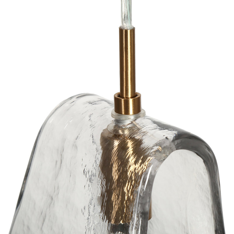 Luminaire suspendu unique en verre fumé de 17 po de largeur à 5 lumières Elisabette