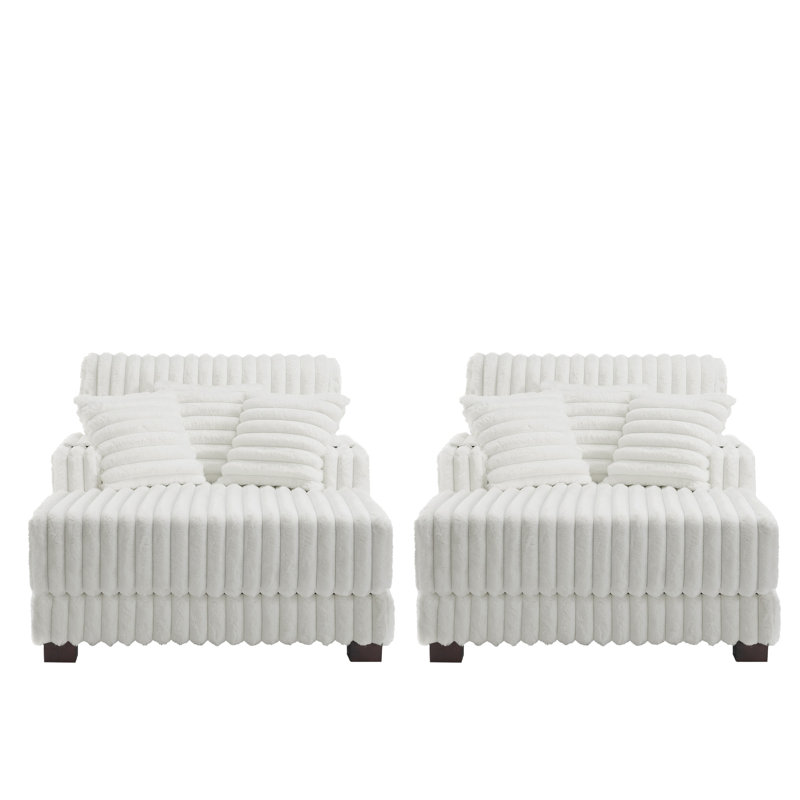 Upholstered Chaise Lounge, Beige