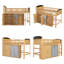 Lit mezzanine pour enfant peu encombrant avec armoire de rangement sous le lit, garde-robe et éclairage à DEL intégré pour un bonheur de chambre organisé et amusant-1879950255