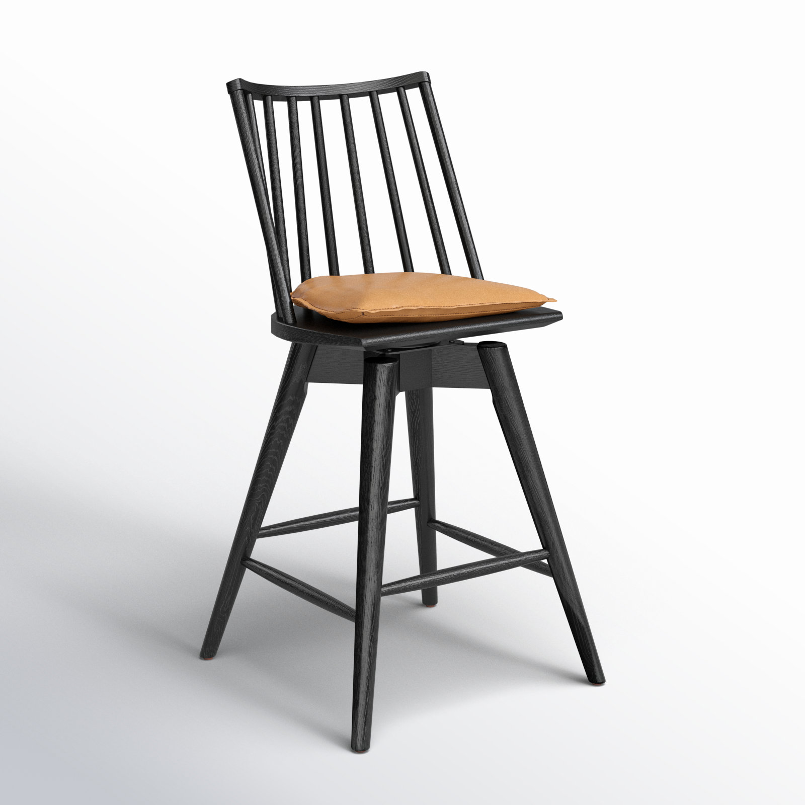 Daltrey Swivel Counter & Bar Stool, Counter Stool (26.98" Seat Height), Whiskey Saddle/Top Grain Leather