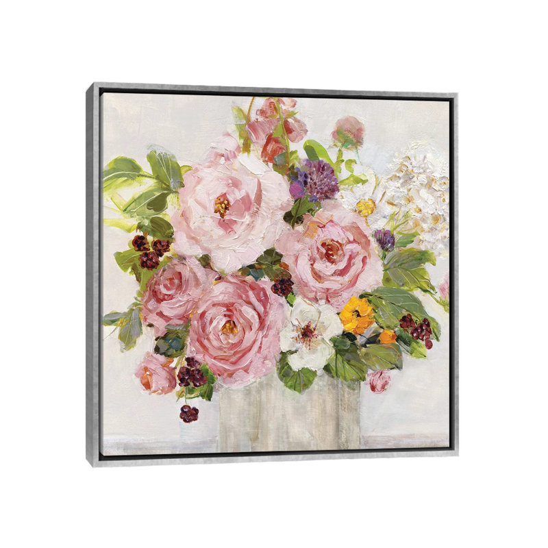 «Becoming Blush I» par Sally Swatland - reproduction d'art, Silver Framed, Pas de tapis, H 18 po x l 18 po x 1,5 po