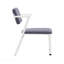 Chaise de bureau en tissu gris et finition blanche-1593749817