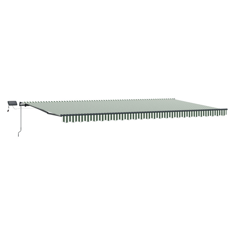 Brayden Studio Fabric Cover Retractable Patio Awning, 300 cm W x 250 cm D, Light Grey