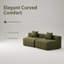 Canapé modulaire courbé en chenille avec canapé modulaire courbé et siège symétrique, avec 2 coussins, aucun assemblage requis pour le salon et la chambre à coucher-1453224734